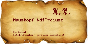 Mauskopf Nárciusz névjegykártya